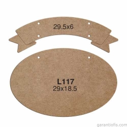 Hobi-Art L 117 Lazer Kesim Oval Tasarımlı Duvar Süsü