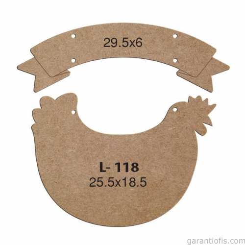 Hobi-Art L 118 Lazer Kesim Tavuk Tasarımlı Duvar Süsü - 1