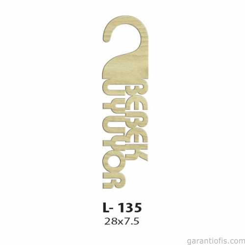 Hobi-Art L 135 Lazer Kesim Bebek Uyuyor Yazılı Kapı Kolu Askısı - 1