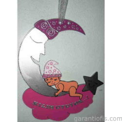 Hobi-Art L 159 Lazer Kesim Aydedeli Kızım Uyuyor Kapı Süsü Ahşap Obje - 2