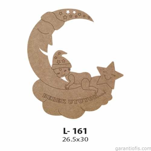 Hobi-Art L 161 Lazer Kesim Aydedeli Kızım Uyuyor Kapı Süsü Ahşap Obje - 1