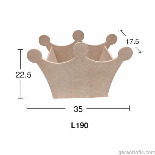 Hobi-Art L 190 Kral Tacı Şeklinde Ham Ahşap Dekoratif Obje - 1