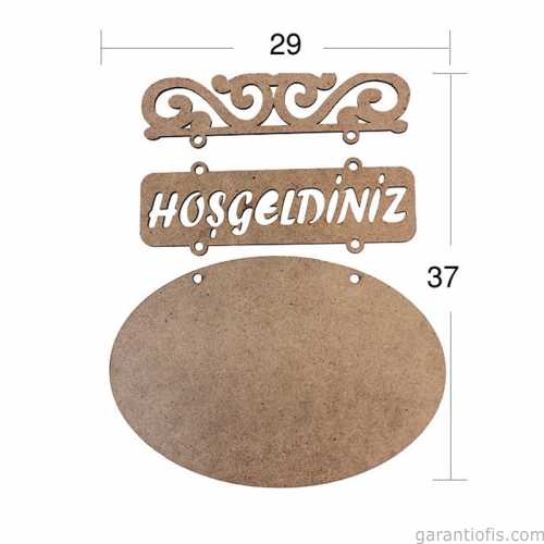 Hobi-Art L 228 Ham Ahşap Hoşgeldiniz Yazılı Obje - 1