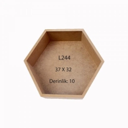 Hobi-Art L 244 Ham Ahşap Petek Tasarımlı Raf