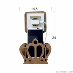 Hobi-Art L 250 Ham Ahşap Telefon Şarj Kutusu ve Prizlik