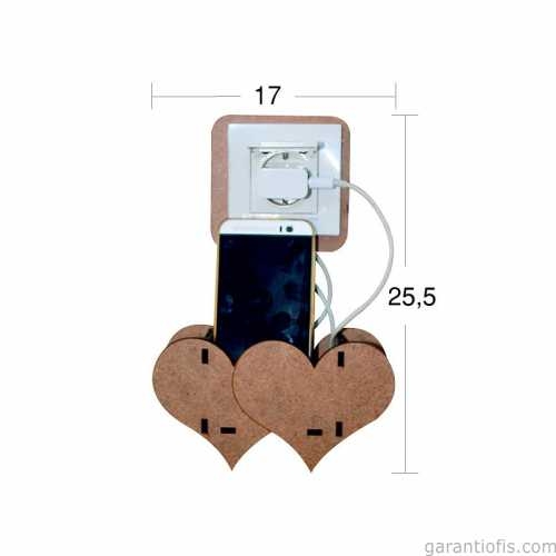 Hobi-Art L 251 Ham Ahşap Telefon Şarj Kutusu ve Prizlik - 1
