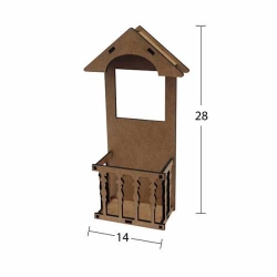 Hobi-Art L 309 Demonte Ham Ahşap Telefon Şarj Kutusu ve Prizlik