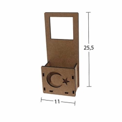 Hobi-Art L 310 Demonte Ham Ahşap Telefon Şarj Kutusu ve Prizlik