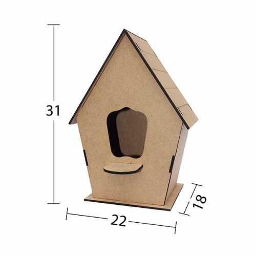 Hobi-Art L 316 Kuş Yuvası Şeklinde Boyanabilir Demonte Ham Ahşap Obje - 1