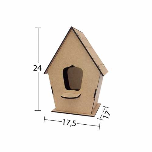 Hobi-Art L 317 Kuş Yuvası Şeklinde Boyanabilir Demonte Ham Ahşap Obje - 1