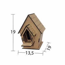 Hobi-Art L 318 Kuş Yuvası Şeklinde Boyanabilir Demonte Ham Ahşap Obje