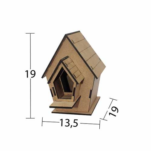 Hobi-Art L 318 Kuş Yuvası Şeklinde Boyanabilir Demonte Ham Ahşap Obje - 1