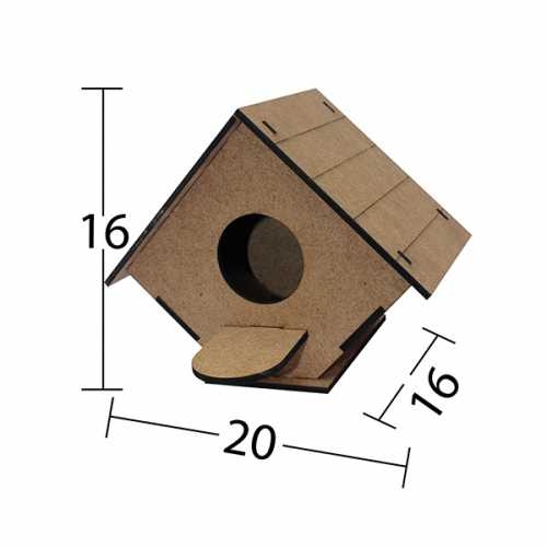 Hobi-Art L 319 Kuş Yuvası Şeklinde Boyanabilir Demonte Ham Ahşap Obje - 1