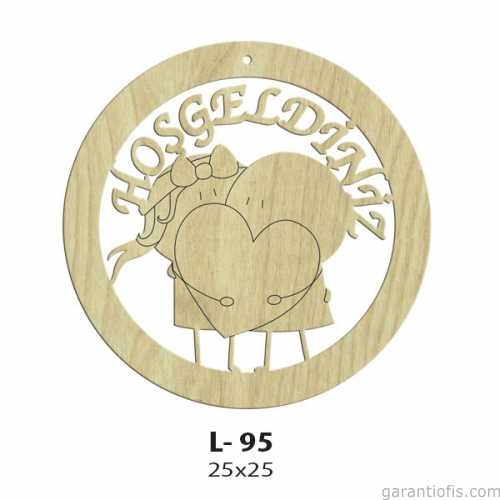 Hobi-Art L 95 Lazer Kesim Hoşgeldiniz Yazılı Kapı Süsü - 1