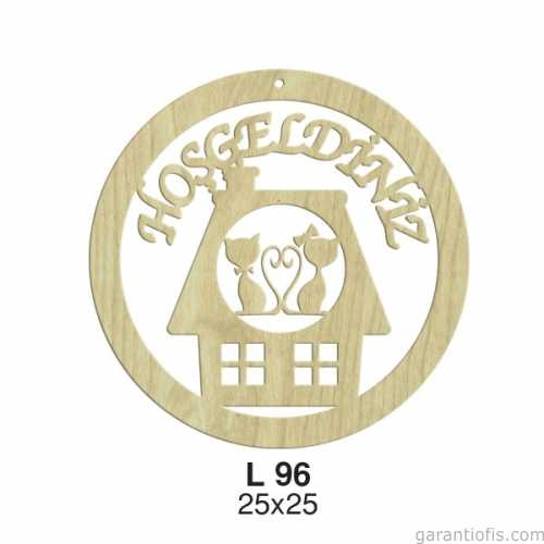 Hobi-Art L 96 Lazer Kesim Hoşgeldiniz Yazılı Kapı Süsü - 1