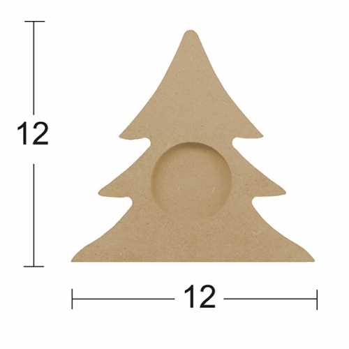 Hobi-Art M 02 Boyanabilir Dekoratif Ham Ahşap Mumluk - 1