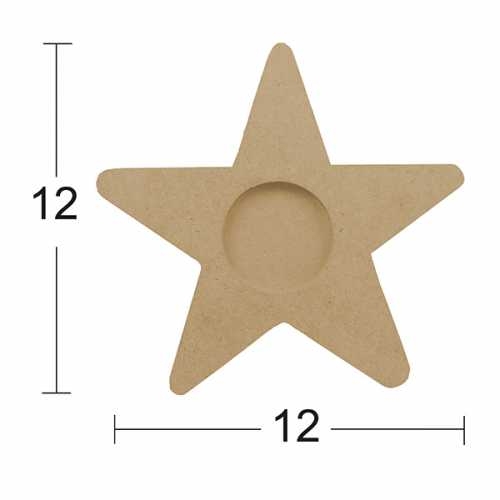 Hobi-Art M 07 Boyanabilir Dekoratif Ham Ahşap Mumluk - 1