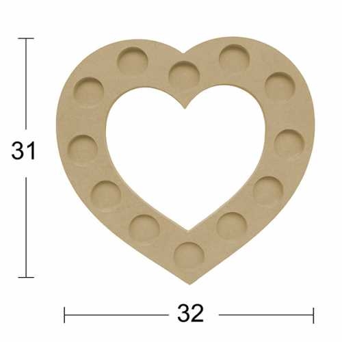 Hobi-Art M 09 Boyanabilir Dekoratif Ham Ahşap Mumluk - 1
