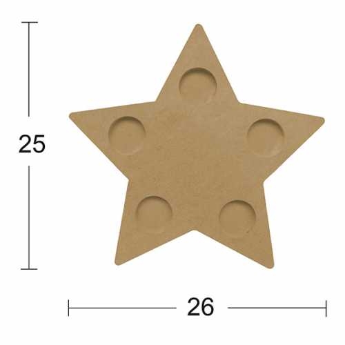 Hobi-Art M 12 Boyanabilir Dekoratif Ham Ahşap Mumluk - 1