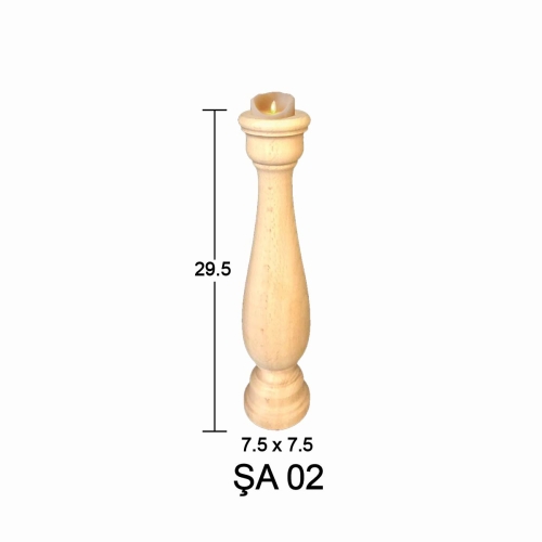 Hobi-Art ŞA 02  Ahşap Masa Üstü Şamdan - 1