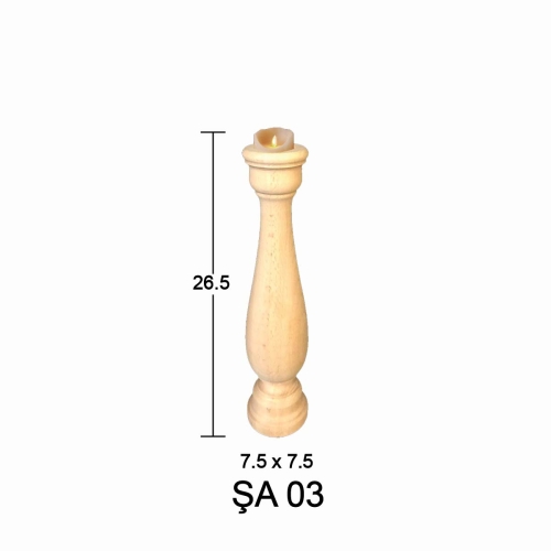 Hobi-Art ŞA 03  Ahşap Masa Üstü Şamdan - 1