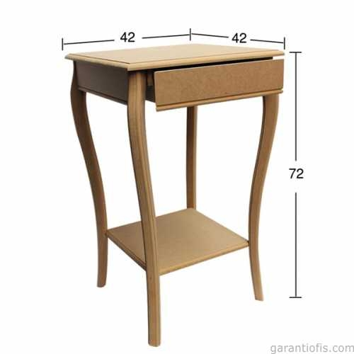 Hobi-Art SP 529 Ham Ahşap Dekoratif Çekmeceli Sehpa - 1