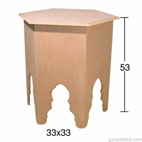 Hobi-Art SP 548 Ham Ahşap Dekoratif Sehpa - 1