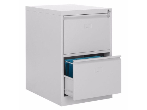 İki Çekmeceli Metal Kartoteks Askılı Dosya Dolabı Gri Renk - 2