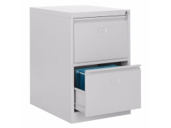 İki Çekmeceli Metal Kartoteks Askılı Dosya Dolabı Gri Renk - 2