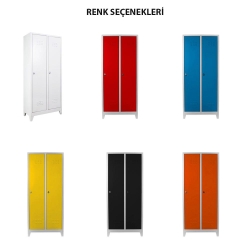 Metal iki Tam Boy Kapılı Soyunma Dolabı Mavi Gri - 4