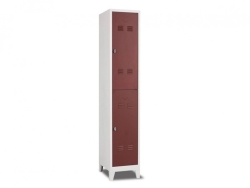 Metal ikili Yarım Kapılı Soyunma Dolabı Kahverenk Gri 41X40X200