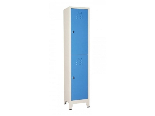 Metal ikili Yarım Kapılı Soyunma Dolabı Mavi Gri 41X40X200 - 1