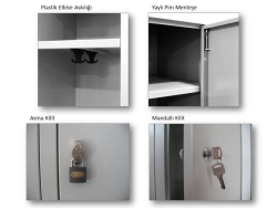 İkili Yarım Kapılı Soyunma Dolabı 41X40X200 - 3