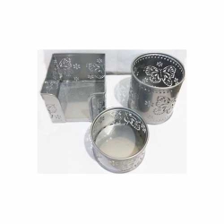 Kembs Kelebek Desenli Kalemlik Seti 3 lü Gümüş Gri K3170X - 1