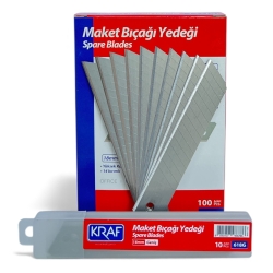 Kraf 618G Geniş 18mm Maket Bıçağı Yedeği 14 Kırım 100 Adet - 3
