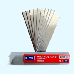 Kraf 618G Geniş 18mm Maket Bıçağı Yedeği 14 Kırım 100 Adet - 4