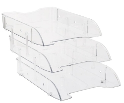 Kraf 829G Hareketli 3 lü Şeffaf Evrak Rafı