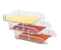 Kraf 829G Hareketli 3 lü Şeffaf Evrak Rafı - 4