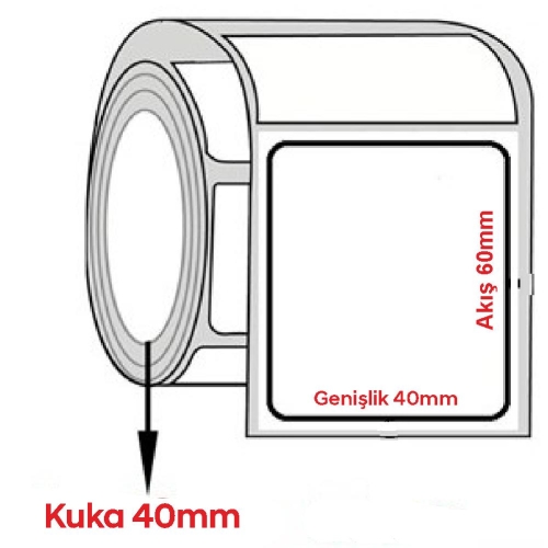 Kuşe Barkod Etiketi 60x40mm (1000 li Rulo) - 1