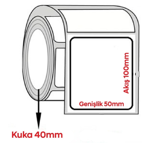 Kuşe Çok Amaçlı Barkod Etiketi 100x50mm (1000 li Rulo) - 1