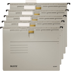 Leitz 1984 Alpha Gri Telli Askılı Dosya (5 li Paket) 