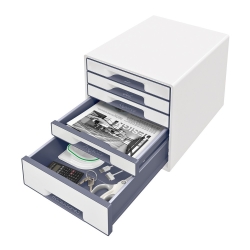 Leitz 5214 WOW Metalik Beyaz 5 Çekmeceli Evrak Rafı - 2