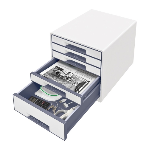 Leitz 5214 WOW Metalik Beyaz 5 Çekmeceli Evrak Rafı - 2