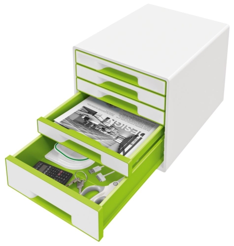 Leitz 5214 WOW Metalik Koyu Yeşil 5 Çekmeceli Evrak Rafı - 2