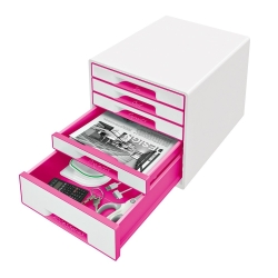 Leitz 5214 WOW Metalik Pembe 5 Çekmeceli Evrak Rafı - 2