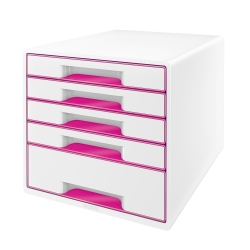 Leitz 5214 WOW Metalik Pembe 5 Çekmeceli Evrak Rafı 