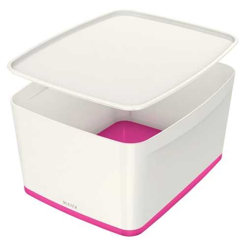 Leitz 5216 MyBox Pembe Beyaz Kapaklı Geniş Saklama Kutusu - 1