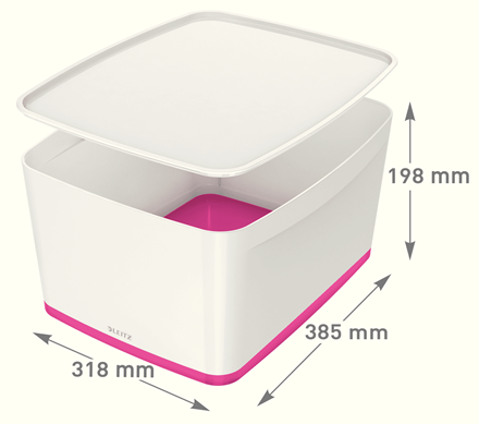 Leitz 5216 MyBox Pembe Beyaz Kapaklı Geniş Saklama Kutusu - 2