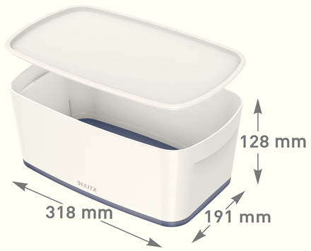 Leitz 5229 MyBox Gri Beyaz Kapaklı Küçük Saklama Kutusu - 2