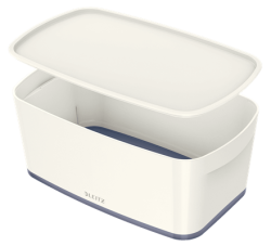 Leitz 5229 MyBox Gri Beyaz Kapaklı Küçük Saklama Kutusu - 1